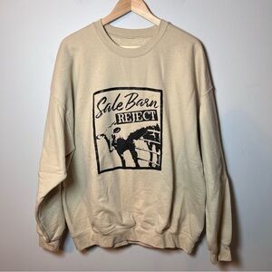 Sale Barn Reject Crewneck Women’s 2XL Beige Sweatshirt Highland Cow Heifer Bull